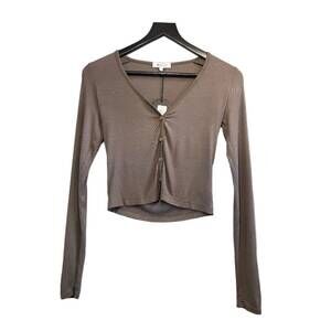 NEW LAMADE women's sweet v cardigan in olive green